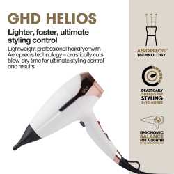 Uscator de par profesional cu tehnologia Aeroprecis™ GHD Helios, White