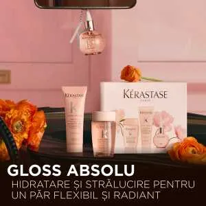 Set Kérastase GLOSS ABSOLU Oil Spring 2026 Sampon BAIN HYDRA-GLAZE 80ml + FONDANT INSTA GLAZE 75 ml + GLAZE DROPS 45 ml