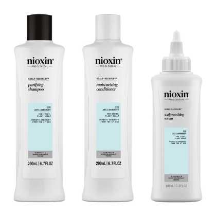 Set produse profesionale de par antimatreata pentru scalp iritat cu mancarimi Nioxin System Recovery Kit, 200 ml + 200 ml + 100 ml