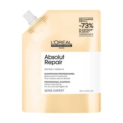 Rezerva sampon pentru par uscat si deteriorat cu proteine de grau & Omega 9, vegan L’Oreal Professionnel Serie Expert Absolut Repair, 500 ml