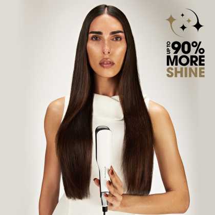 Placa de par profesionala lata pentru par gros si cret cu tehnologia HD Motion-Responsive™ GHD Chronos Max, White