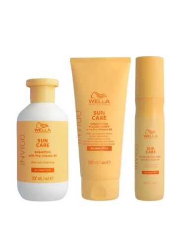 Promotie - Set pentru par expus la soare Wella Invigo Sun (Shampoo 300 Ml+ Spray 150 Ml+ Conditioner 200 Ml)