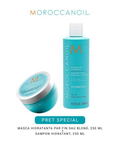 Set de par pentru hidratare Moroccanoil Hydration Duo Sampon+Masca Weightless Hydration 2x250 ml