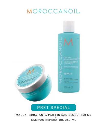 Set de par pentru hidratare si reparare Moroccanoil Hydration Duo Sampon Repair +Masca Weightless Hydration 2x250 ml