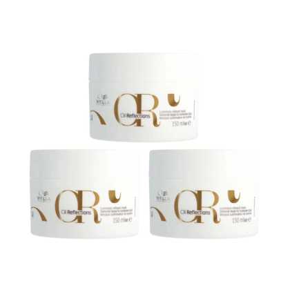 Pachet 3 x Masca pentru par neted si stralucitor Wella Professionals Oil Reflections, 150 ml