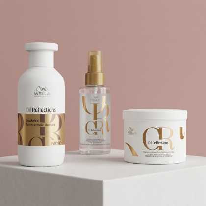 Set pentru par deteriorat Wella Professionals Oil Reflection ( Sampon 250 ml + Masca 150 ml + Ulei Luminous Light 100 ml)