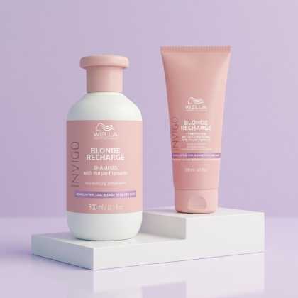 Set pentru parul blond Wella Professionals Blonde Recharge ( Sampon 300 ml + Balsam 200 ml)