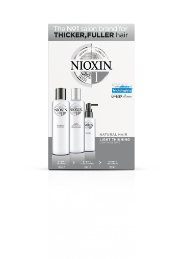 Nioxin  SYS1 Kit - Pachet Complet pentru par fin, normal cu tendinta de rarefiere, 150/150/50 ml - Abbate.ro