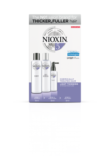 Nioxin SYS5 Kit - Pachet complet pentru parul normal, subtiat, spre aspru, cu aspect natural sau vopsit,  150/150/50 ml - Abbate.ro