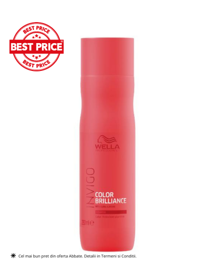 Sampon pentru par vopsit, aspru Wella Professionals Invigo Color Brilliance Color Protection Shampoo Coarse Hair, 250 ml - Abbate.ro