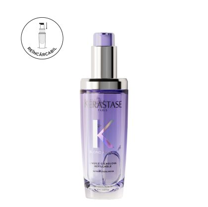 Ulei pentru par blond reincarcabil Kérastase Blond Absolu L'Huile Cicagloss Refillable, 75 ml - Abbate.ro