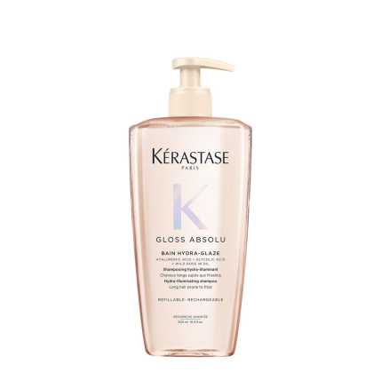 Sampon reincarcabil pentru par lung, predispus la electrizare Kérastase Gloss Absolu Bain Hydra-Glaze, 500 ml - Abbate.ro