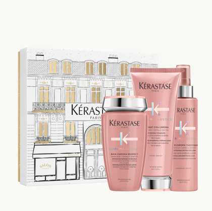 Set Kérastase Chroma Absolu Fondant Holidays 2025 Bain Chroma Respect 250ml + Fondant Cica Chroma 200ml + Sérum Chroma Thermique 150ml