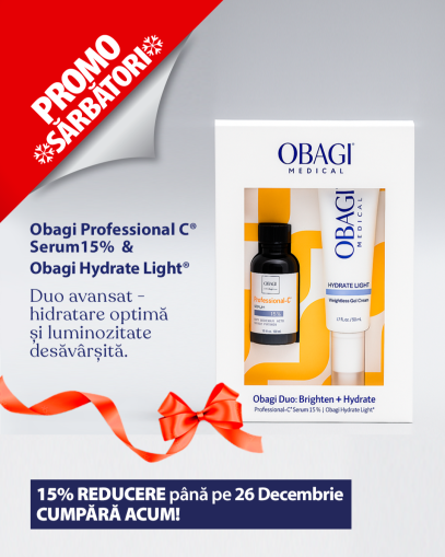 Pachet Obagi Duo Brighten & Hydrate - Obagi Professional-C® Serum 15% 30 ml + Obagi Hydrate Light® Weightless Gel Cream Moisturizer 50 ml