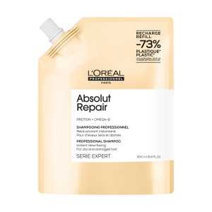 Rezerva sampon pentru par uscat si deteriorat cu proteine de grau & Omega 9, vegan L’Oreal Professionnel Serie Expert Absolut Repair, 500 ml