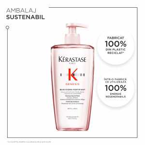 Sampon reincarcabil fortifiant pentru par slabit, predispus la cadere, din cauza ruperii Kérastase Genesis Bain Hydra-Fortifiant, 500 ml