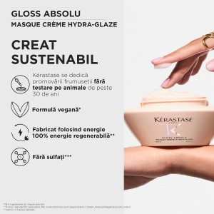 Masca pentru par gros predispus la electrizare Kérastase Gloss Absolu Masque Crème Hydra-Glaze, 200 ml