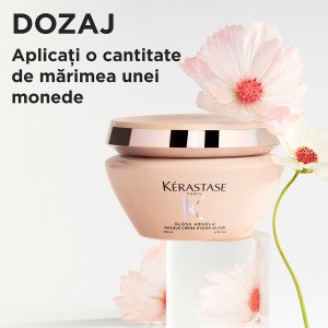 Masca pentru par gros predispus la electrizare Kérastase Gloss Absolu Masque Crème Hydra-Glaze, 200 ml
