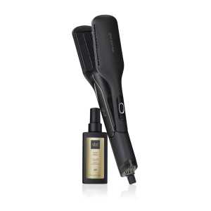 Set profesional de styling GHD Duet Style™ cu placa de par cu aer cald 2-in-1 pentru uscare si coafare & ulei de styling Sleek Talker Wet To Sleek Styling Oil, 95 ml
