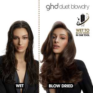 Perie de par electrica profesionala 2-in-1 pentru uscare si coafare GHD Duet Blowdry, White