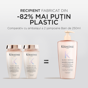 Sampon pentru par gros predispus la electrizare Kérastase Gloss Absolu Bain Riche Hydra-Glaze, 500 ml