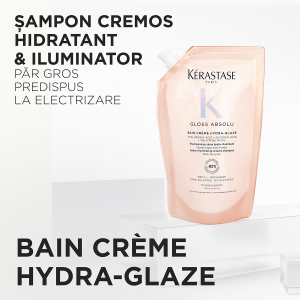 Rezerva sampon pentru par gros predispus la electrizare Kérastase Gloss Absolu Bain Riche Hydra-Glaze, 500 ml