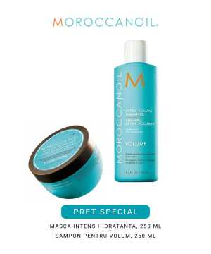 Set de par pentru volum si hidratare Moroccanoil Duo Extra Volume Sampon + Masca Intense Hydrating 2x250 ml