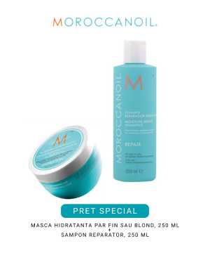 Set de par pentru hidratare si reparare Moroccanoil Hydration Duo Sampon Repair +Masca Weightless Hydration 2x250 ml