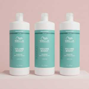 Pachet 3 x Sampon pentru par lipsit de volum Wella Professionals Invigo Volume Boost, 1000 ml