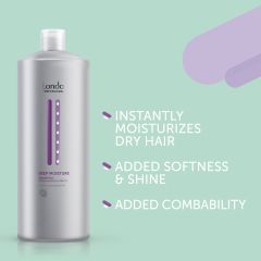 Sampon hidratant pentru par uscat Londa Professional Deep Moisture Shampoo, 1000 ml