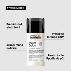 Crema cu protectie termica, fara clatire pentru toate tipurille de par L’Oreal Professionnel Serie Expert Metal Detox, 100 ml