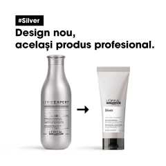 Balsam de par, pentru neutralizarea tonurilor galbene nedorite L’Oreal Professionnel Serie Expert Silver, 200 ml
