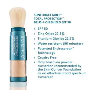Pudră minerală cu protecție solară Colorescience Sunforgettable® Brush-On Shield SPF 50 Tan