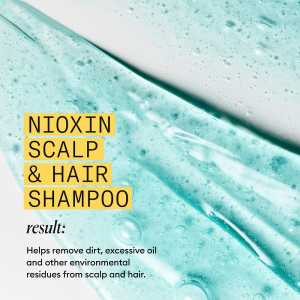 Sampon profesional fortifiant impotriva ruperii pentru par natural cu aspect usor subtiat Nioxin System 1 Scalp + Hair Shampoo, 1 l