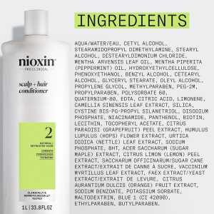Balsam profesional fortifiant impotriva ruperii pentru par natural afectat de subtiere avansata Nioxin System 2 Scalp + Hair Conditioner, 1 l